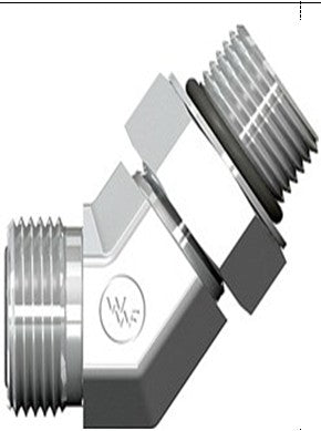 Codo a 45° Macho cara plana x Macho Oring Boss METRICO