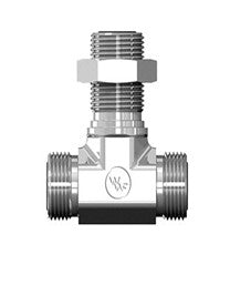 Tee unión Machos Cara Plana Pasamuros al centro con Tuerca