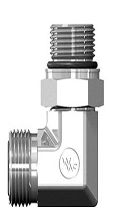 Codo a 90° Macho cara plana x Macho Oring Boss METRICO