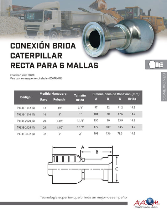 CONEXION BRIDA RECTA 6 MALLAS