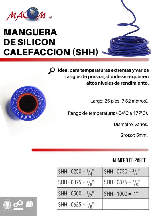 MANGUERA DE SILICON CALEFACCION