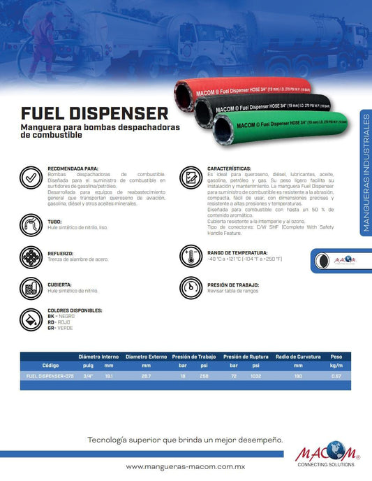 MANGUERA PARA BOMBA DESPACHADORA FUEL DISPENSER