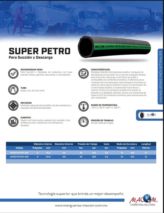 MANGUERA PARA SUCCION Y DESCARGA SUPER PETRO